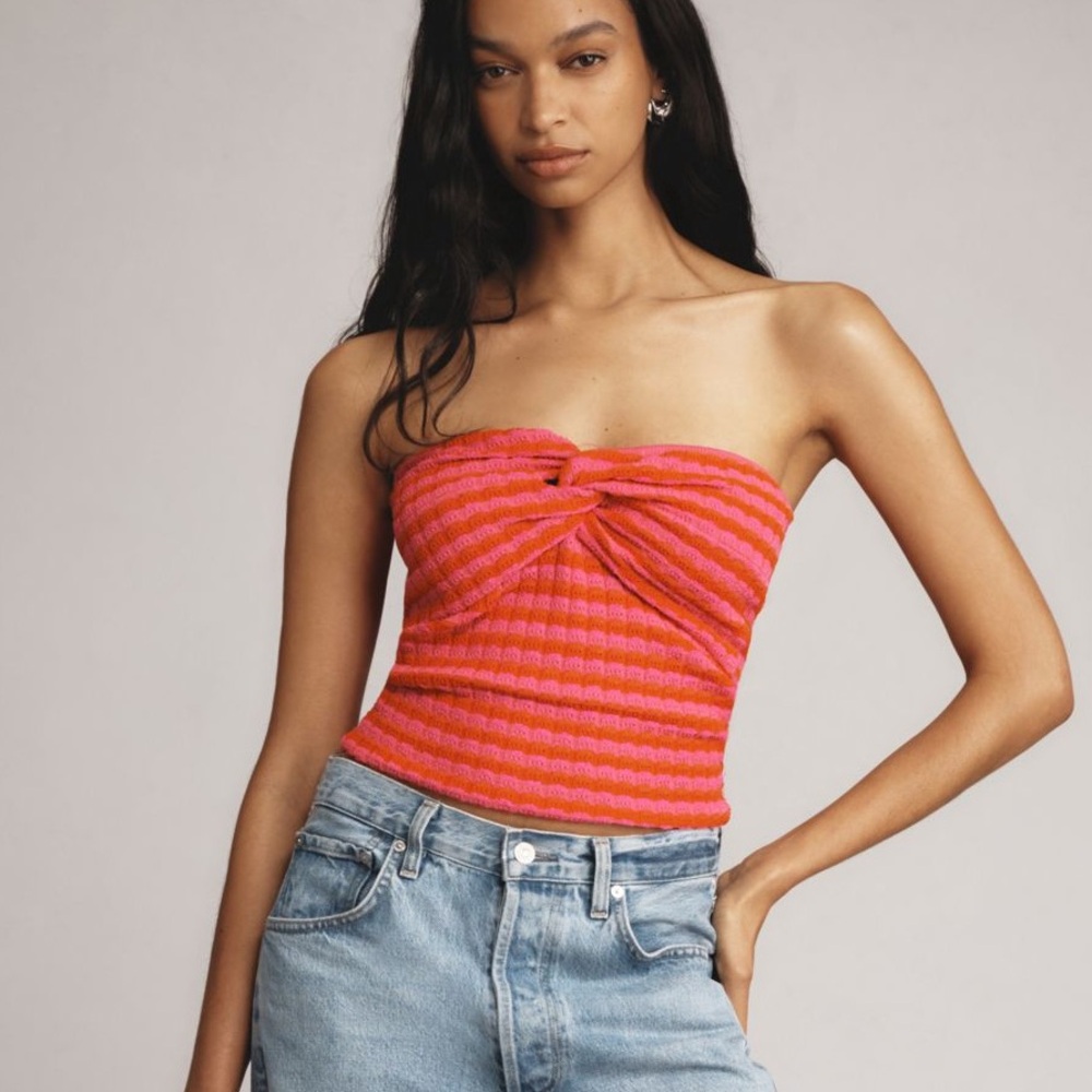 *Anthropologie Essentiel Antwerp Fluoride Strapless Knit Top